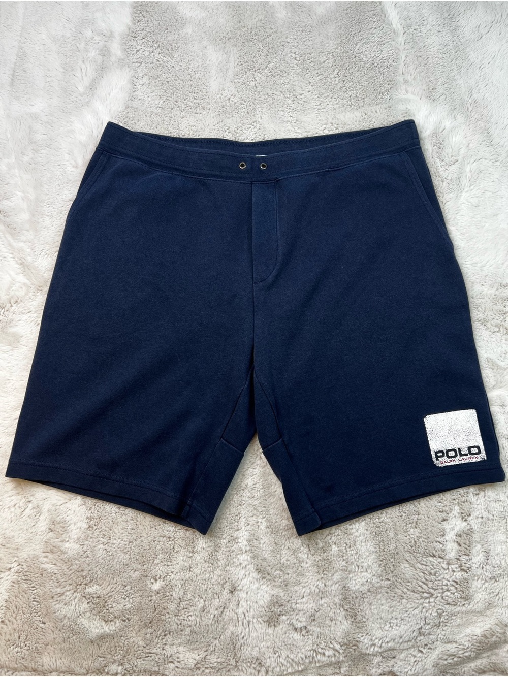Polo Ralph Lauren Navy Blue Sweat Shorts Lounge Wear Size XXL Logo Casual Comfy